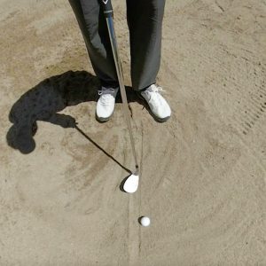 Ground your club in the sand for this drill - you won't be penalized- bunker line drill